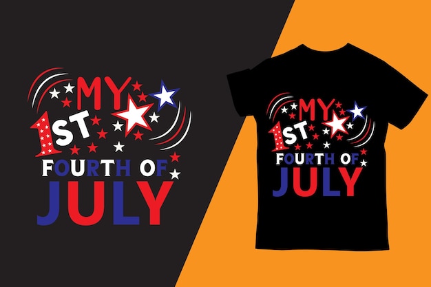 Vettore design della maglietta del giorno dell'indipendenza del 4 luglio