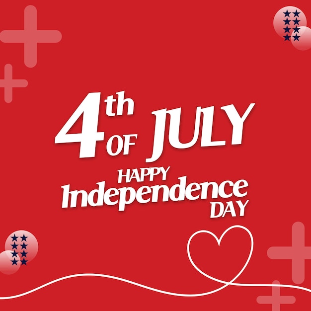 4th of July Independence day of USA Red Ad design for the Medical Industry