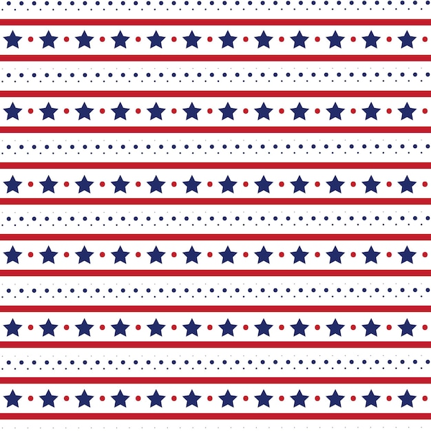 4th of july seamless pattern star dot and stripe on white background Background for Independence