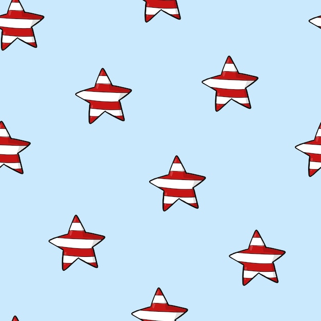 4th of July seamless pattern with stars