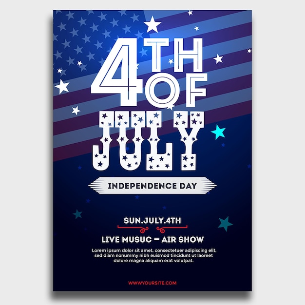 Vector 4th of july social media post and flyer template design