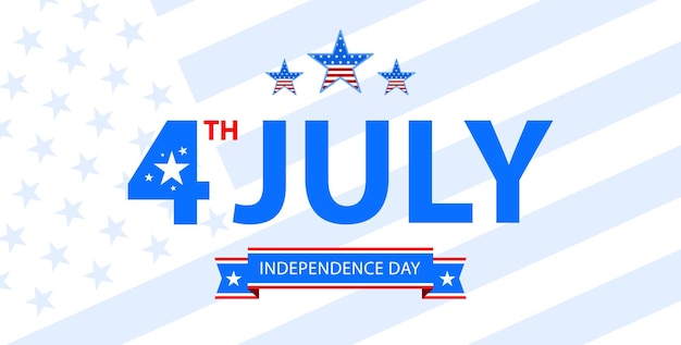 4th of July typographic design USA Fourth of July background American Independence Day Vector illustration design