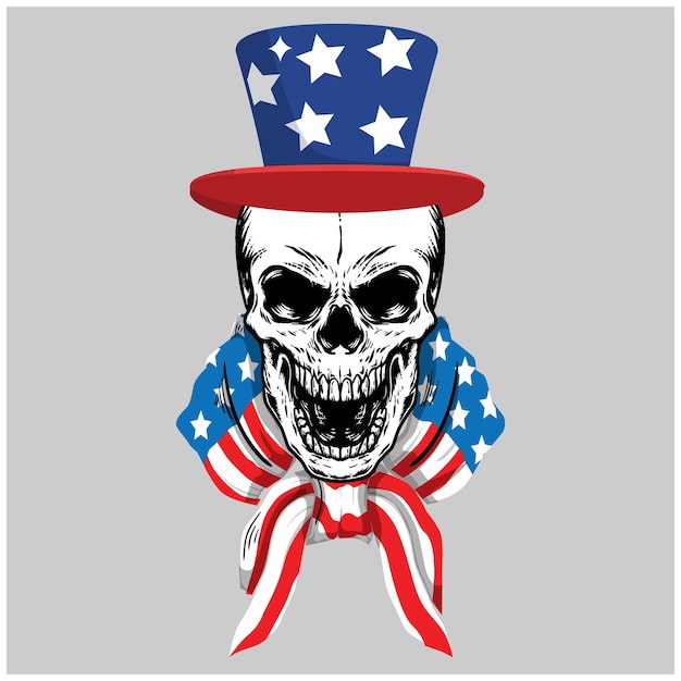 4th July Unique Color Skeleton Tshirt Design