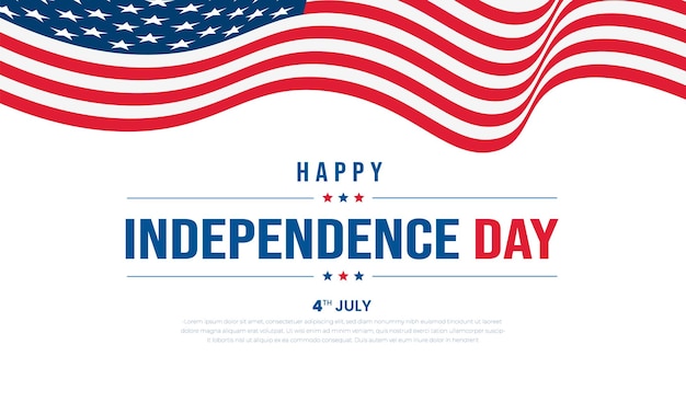 7 월 4 일 미국 독립 기념일 축하 프로모션 배경 배너 포스터 디자인