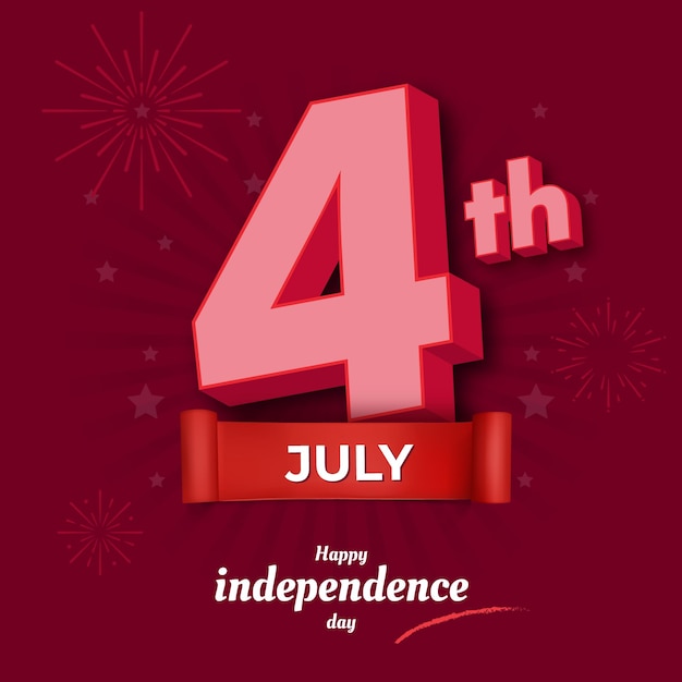 4th of july usa independence day 3d design template