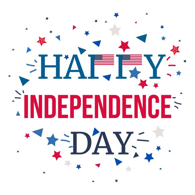 4th July USA Independence Day Celebration Banner National American Greeting Vector