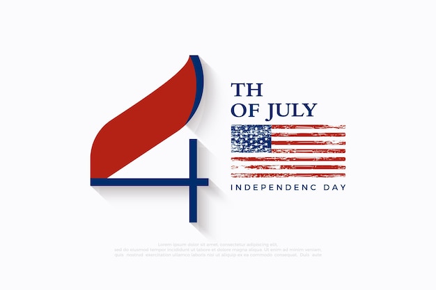 4 июля Векторный дизайн с уникальными номерами иллюстраций Vector Premium в ознаменование Дня независимости США