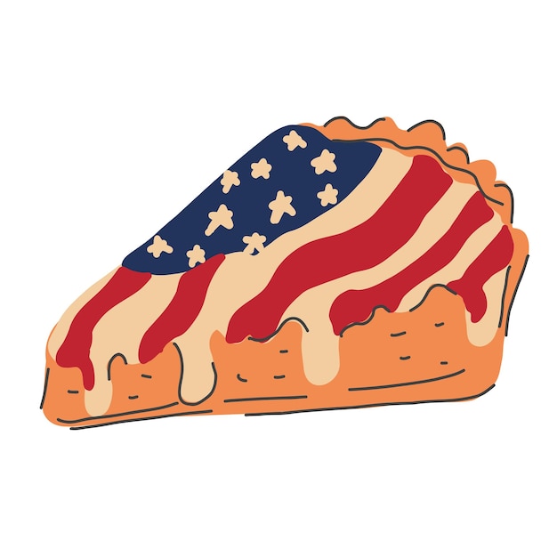 Vector the 4th of july vector illustration with pie and american flag