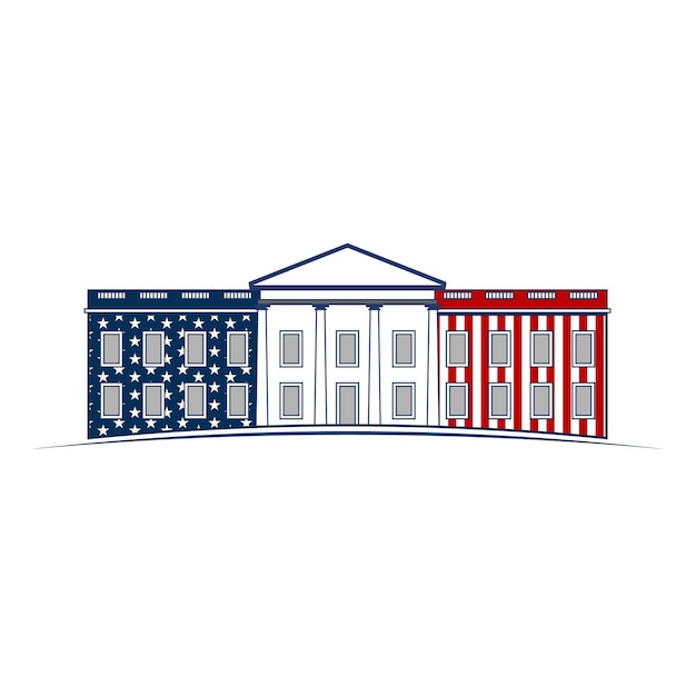 Vector 4th of july white house logo design