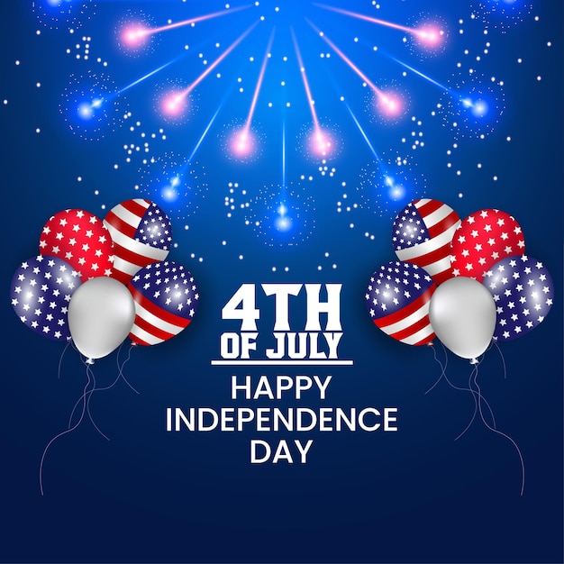 4th july wishing post design vector file