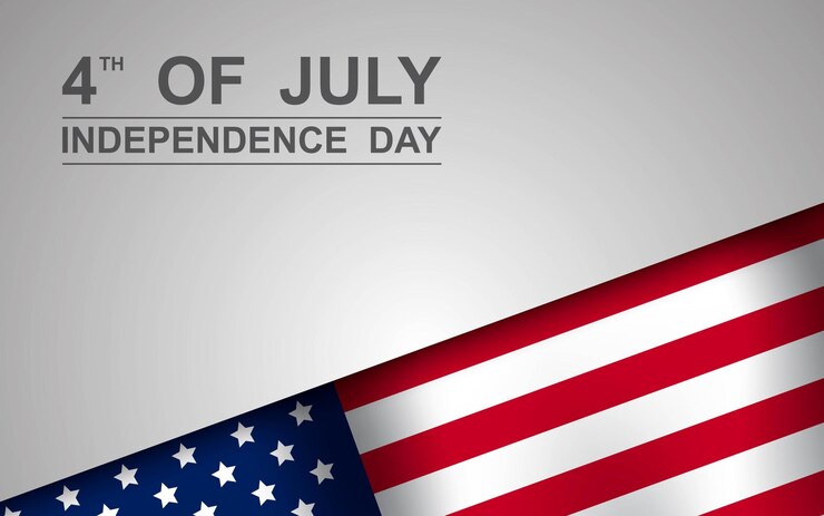 Vector 4th of july with united states flag independence day banner vector illustration