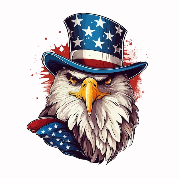 Вектор 4_july_eagle_wearing_an_american_hat_окрашивание