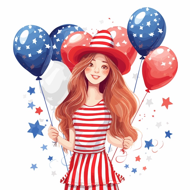 4th_of_july_girl_holding_ballons_isolated_vector