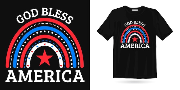 7月4日アメリカ独立記念日tシャツは自由奔放に生きる虹のパターンをデザインします