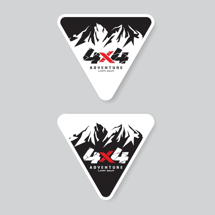 Vector 4x4 자동차 스티커 템플릿 산 모험 야외 배지 로고 vector_20230603