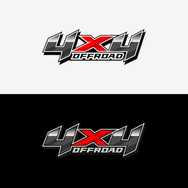 4x4 logo for 4 wheel drive truck and car graphic vector