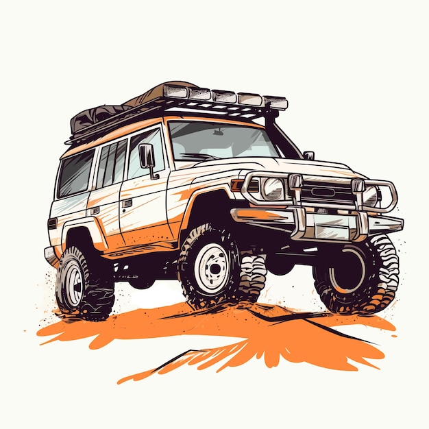 4 x 4 オフロード車の印刷ベクトル オフロード車のイラスト