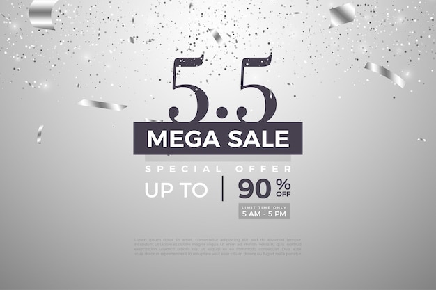 5 5 sale background with simple numbers