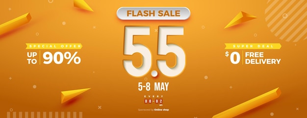 5 5 sale with special offer background illustration