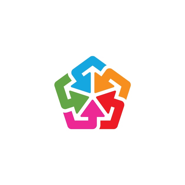Дизайн шаблона логотипа 5 стрелок