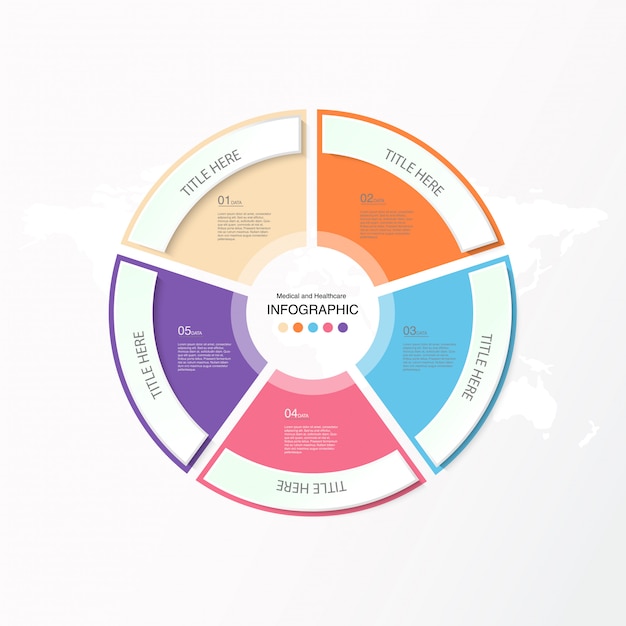 5 데이터, 기본 infographics 및 비즈니스 개념에 대 한 아이콘.