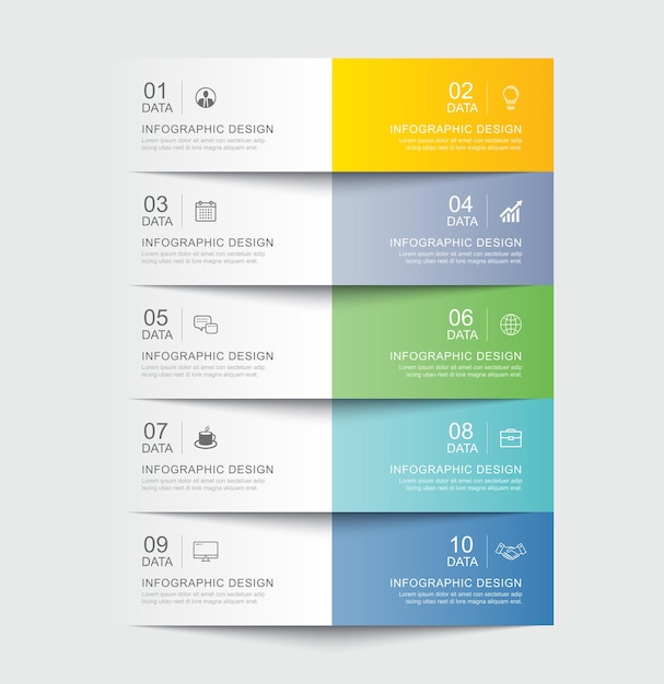 Vector 5 data infographics tab paper index template. vector illustration abstract background.