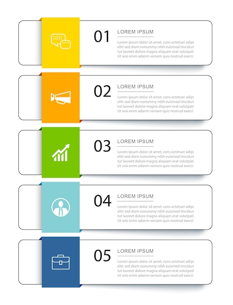 5 data infographics thin line index template Illustration abstract background