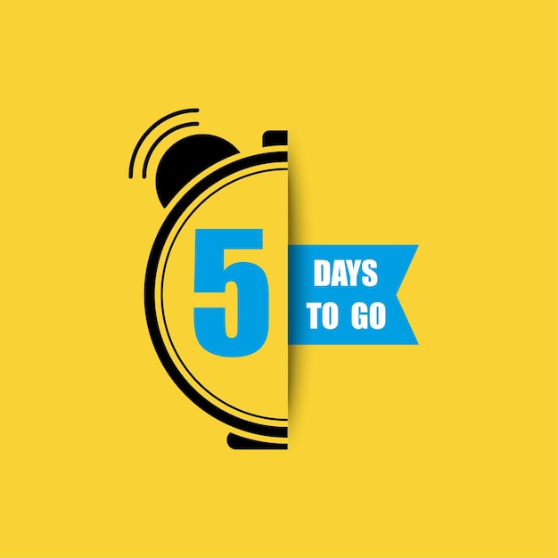 Vector 5 days to go last countdown 5 days only five days go sale price offer promo deal timer vector