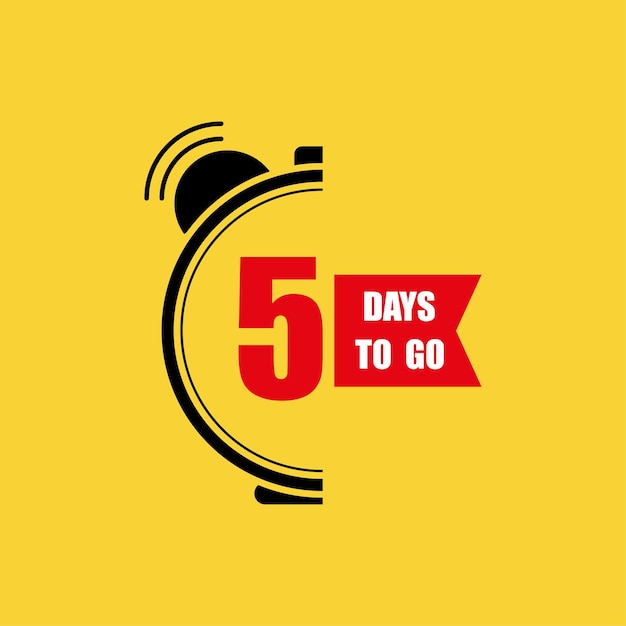 5 days to go last countdown 5 days only Five days go sale price offer promo deal timer Vector