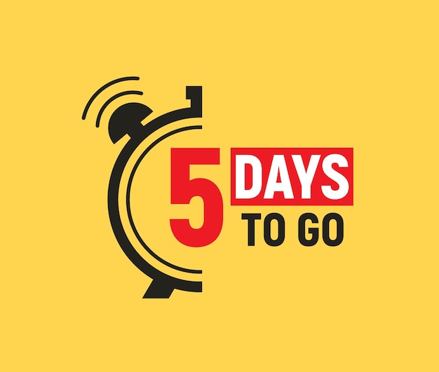 5 days to go last countdown icon Five day go sale price offer promo deal timer 5 days only