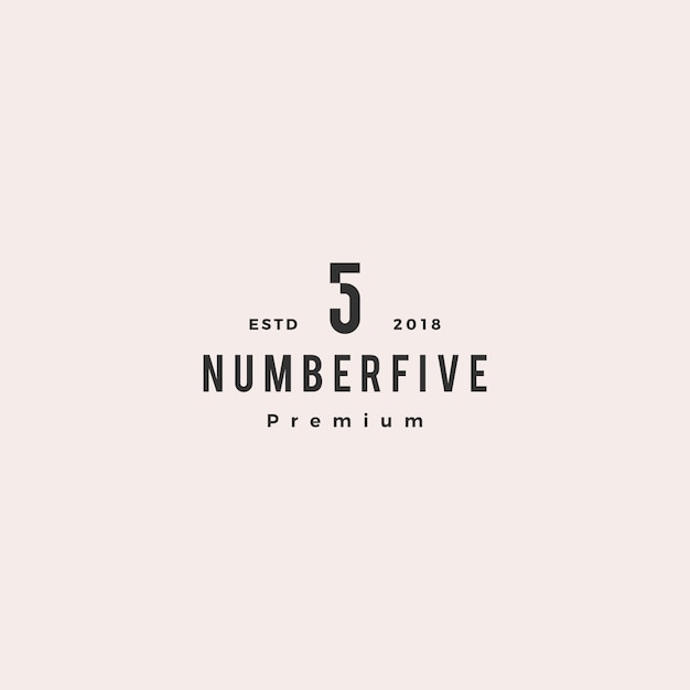 5 five number logo vector icon sign