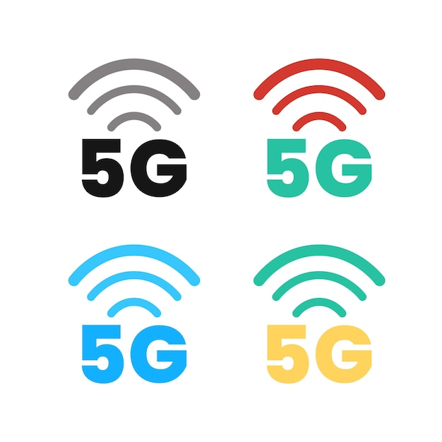 5 g символ высокоскоростной wi-fi или логотип беспроводной сети символ технологии мобильного интернета векторная иллюстрация