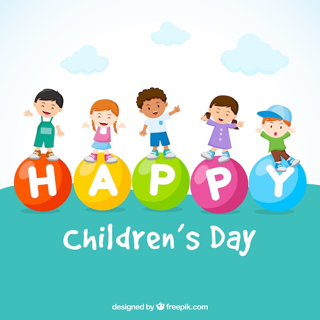 5 счастливых детей в детский день