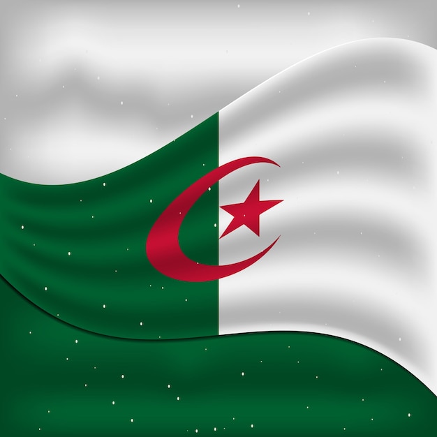 Vettore 5 luglio disegno della bandiera del giorno dell'indipendenza dell'algeria