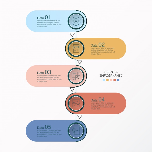 5 procescirkels infographic