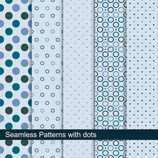 5  seamless fashion patterns with dots