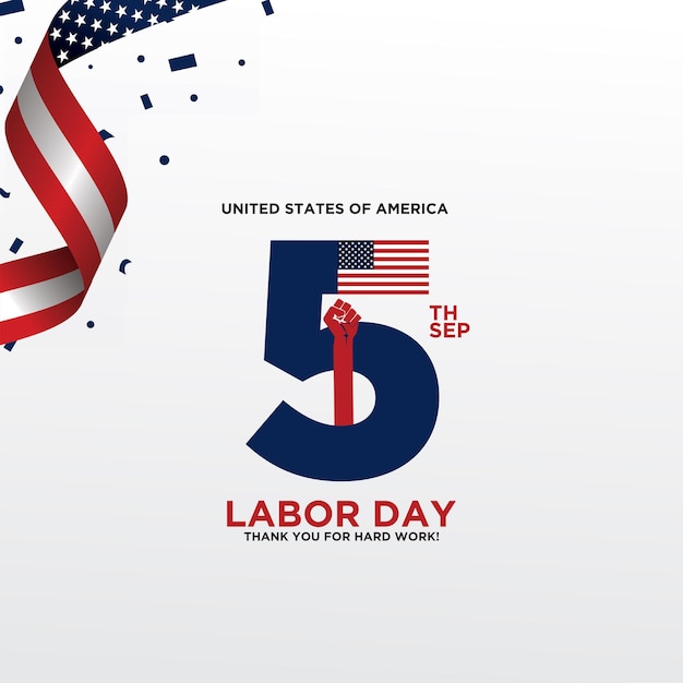 Vettore 5 set vector creative usa labor day design con stella