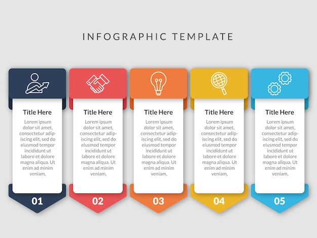 5 stappen infographic sjabloonontwerp