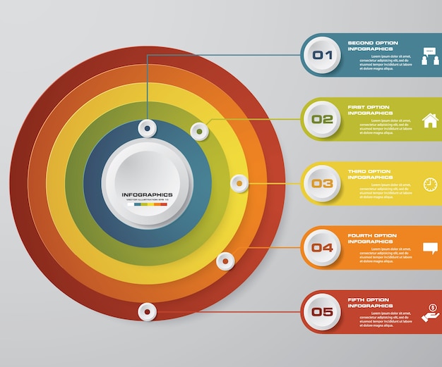 5 stappen infographics optie.