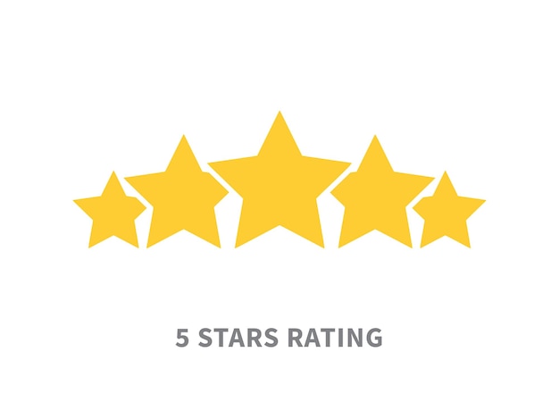 5 star rating customer product review flat icons for apps and websites vector isolatd on white background