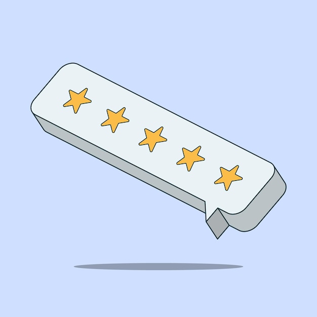 5 star rating Illustration Vector Icon rating Reward five star Vector