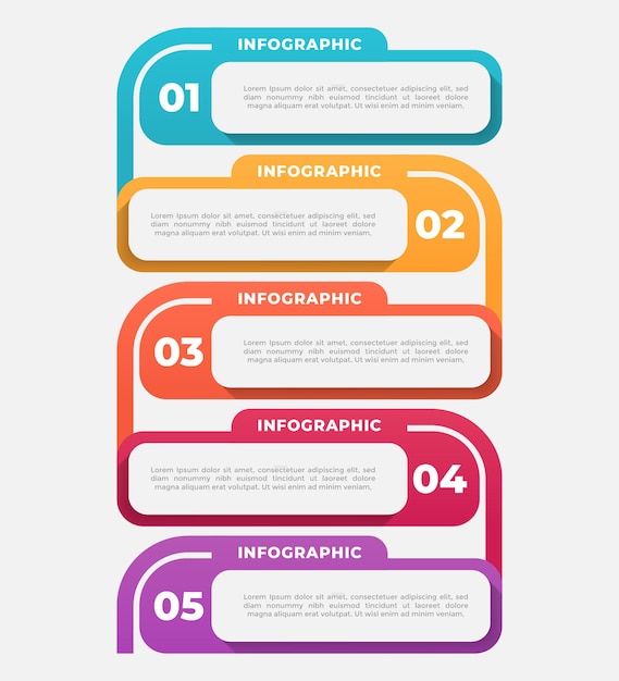 Modello di infografica aziendale in 5 passaggi