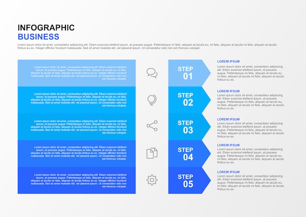 5 step infographic business timeline template