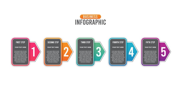 5 steps business infographic template