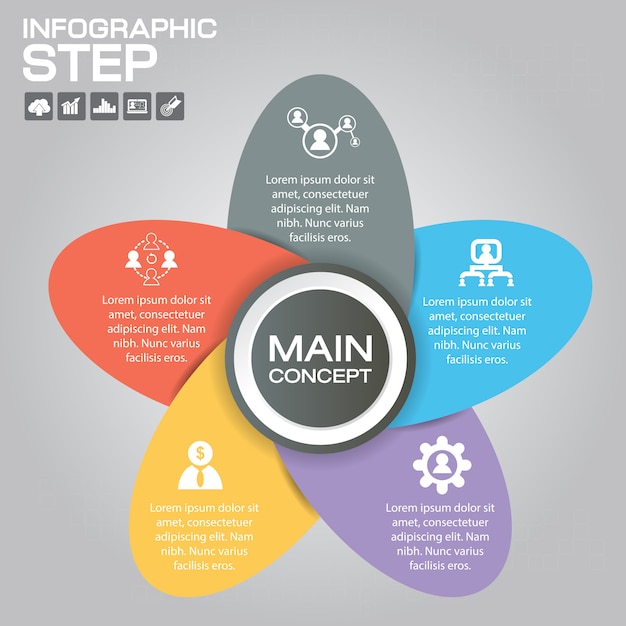 5 Steps Infographic Design Elements  