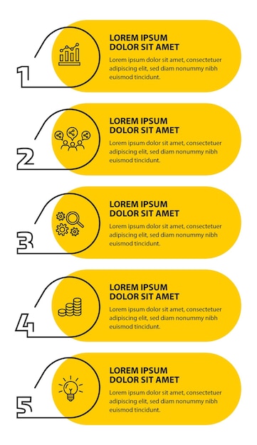 5 steps infographic flowchart design template