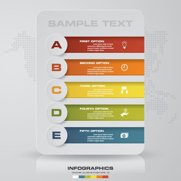 Opzione infografica 5 passaggi.