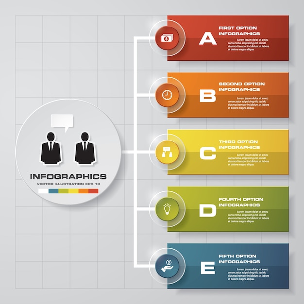 5 passaggi di presentazione modello di infografica