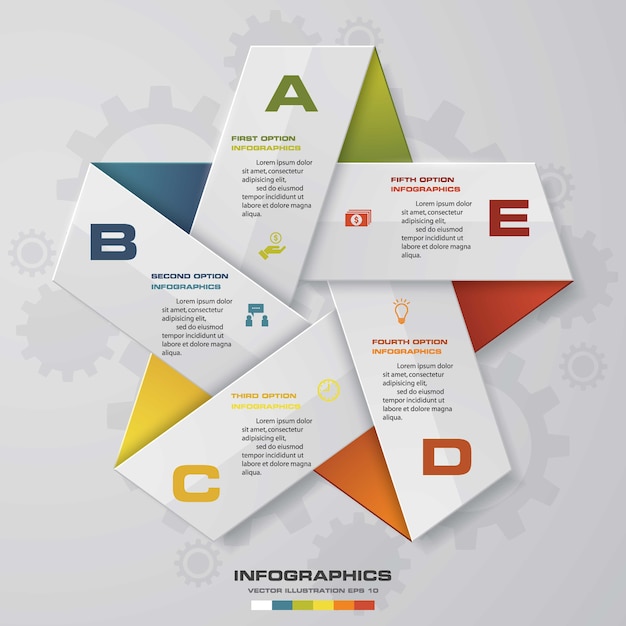 5 steps process. simple&editable star design element.