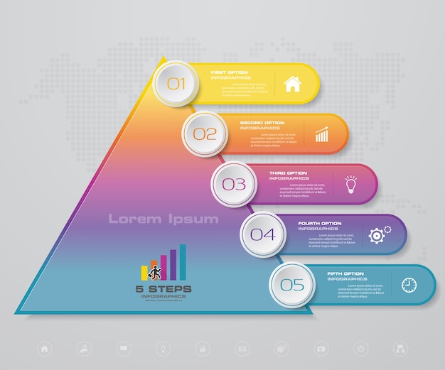 Piramide di 5 passi con spazio libero per il testo